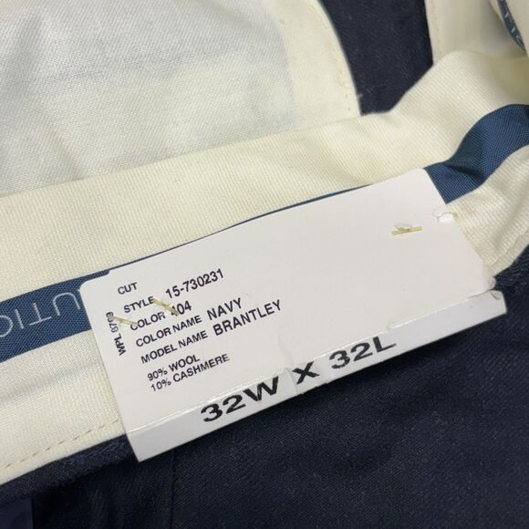 NWT Vintage Nautica Men Wool Cashmere Flannel Pants Size 32x32 Pleated D050 -11 - Picture 11 of 16